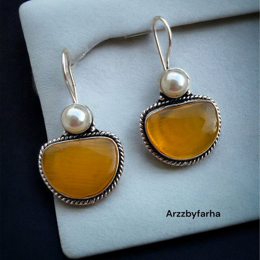 Contemporary Yellow Hook Earrings