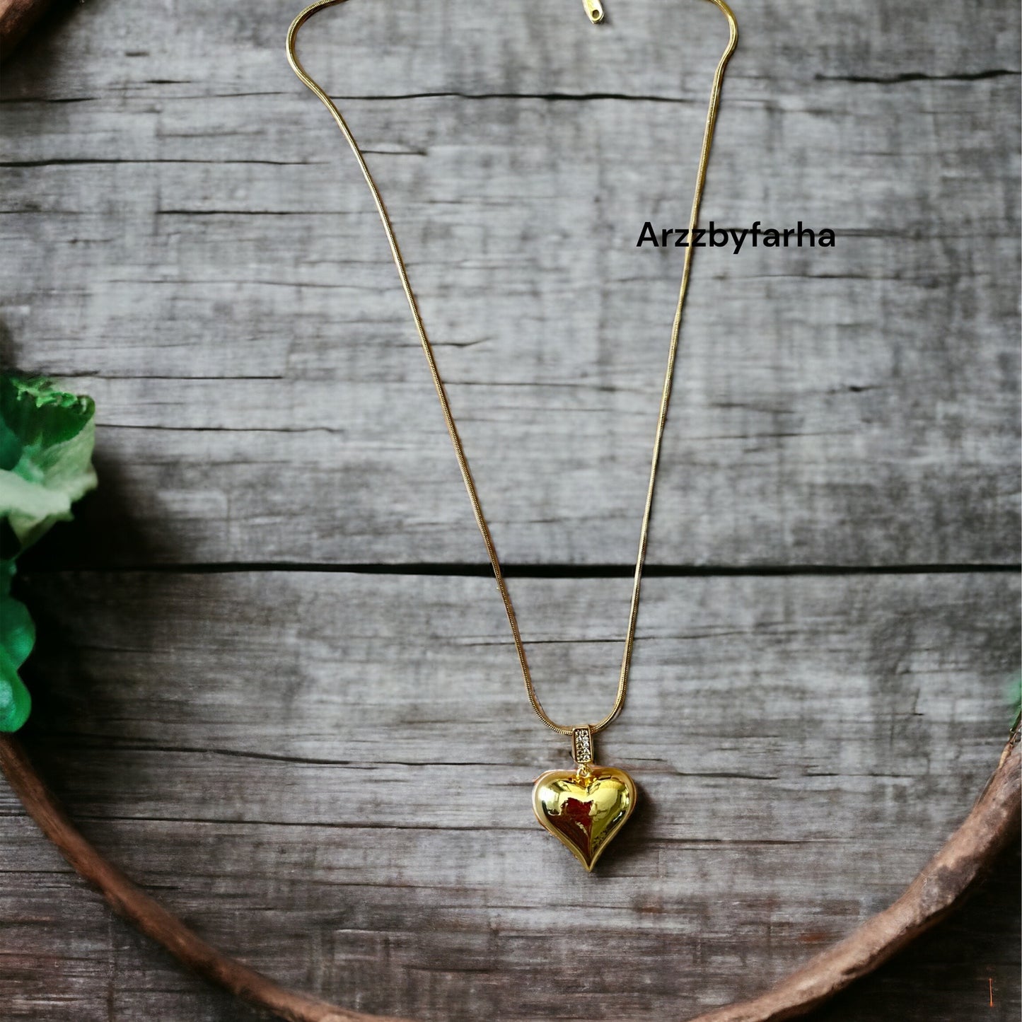 Heart Shaped AD Studded Pendant Chain