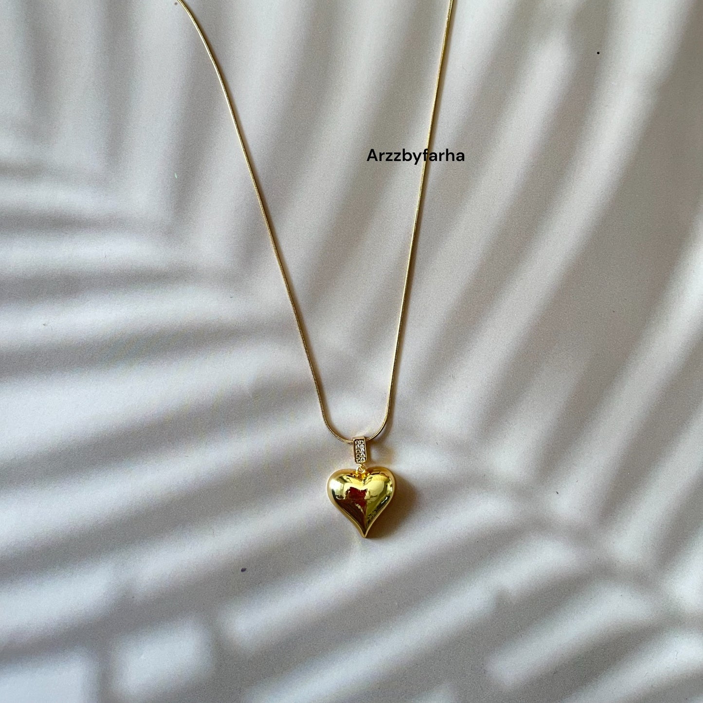 Heart Shaped AD Studded Pendant Chain