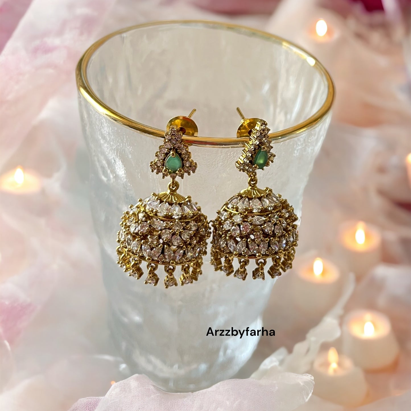 Polki Statement Small Jhumku Earrings