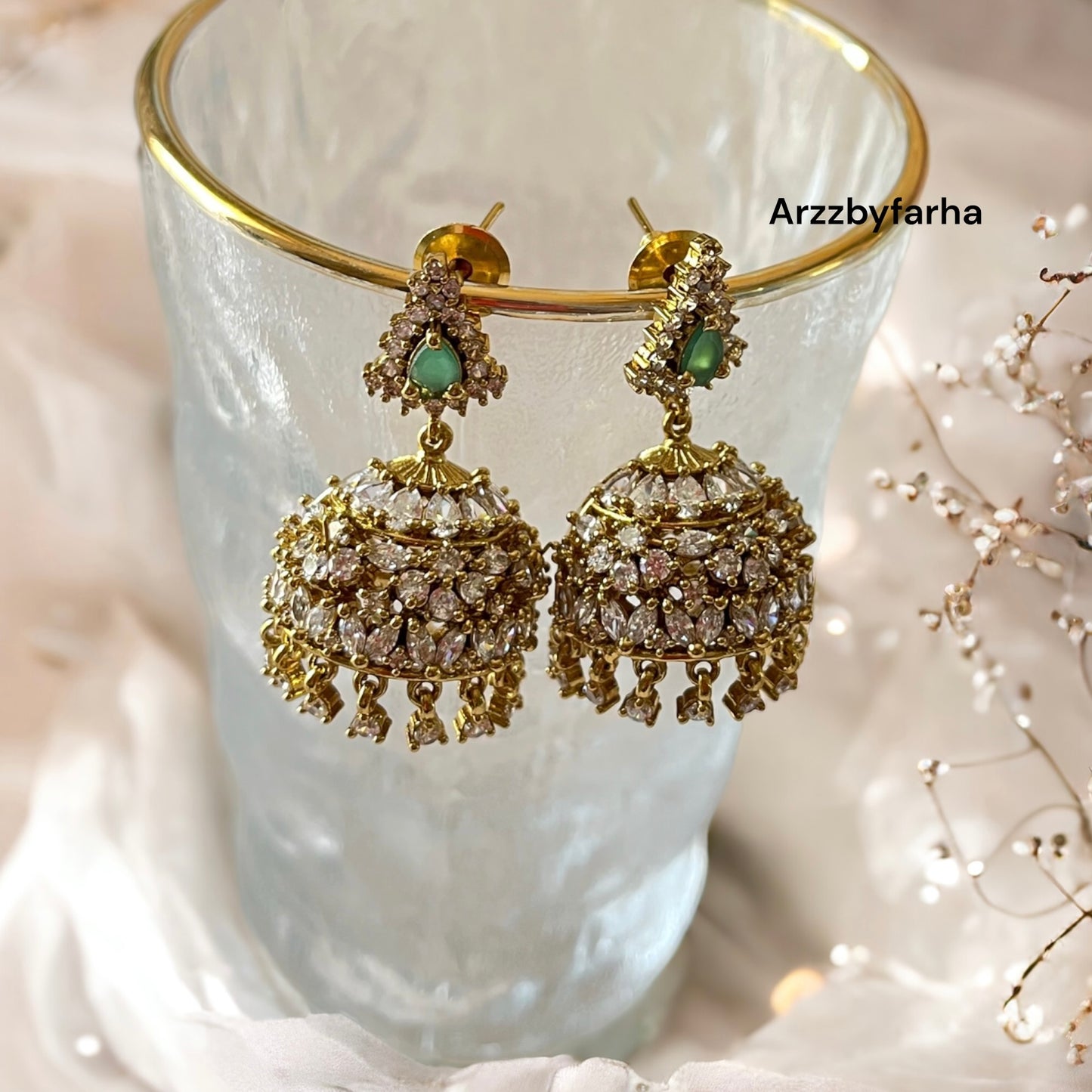 Polki Statement Small Jhumku Earrings