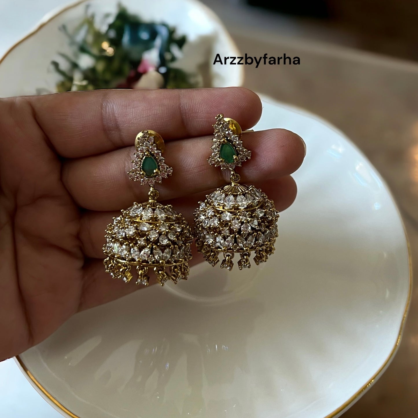 Polki Statement Small Jhumku Earrings