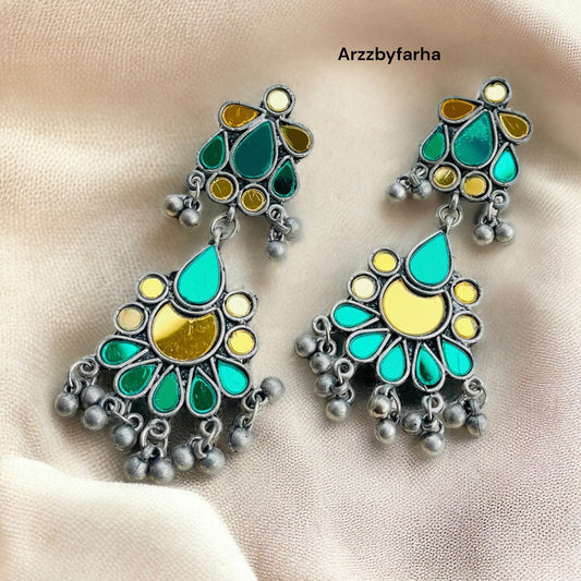 Yellow & Green Mirror Earrings