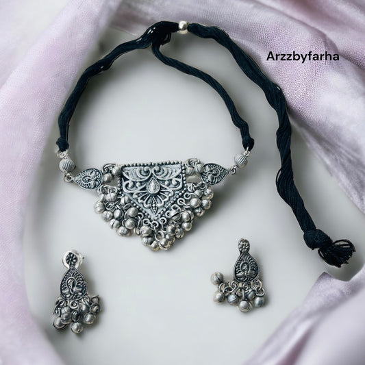 Antique Oxidised Necklace Set