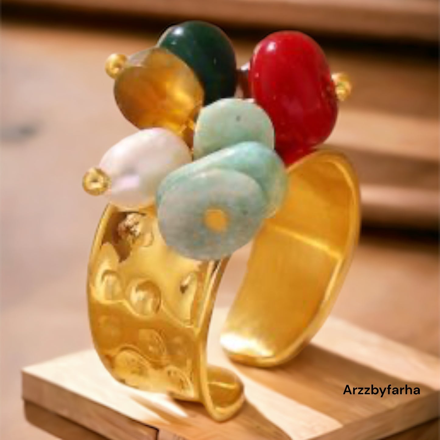 18k Gold Plated Multicolor Stone Ring