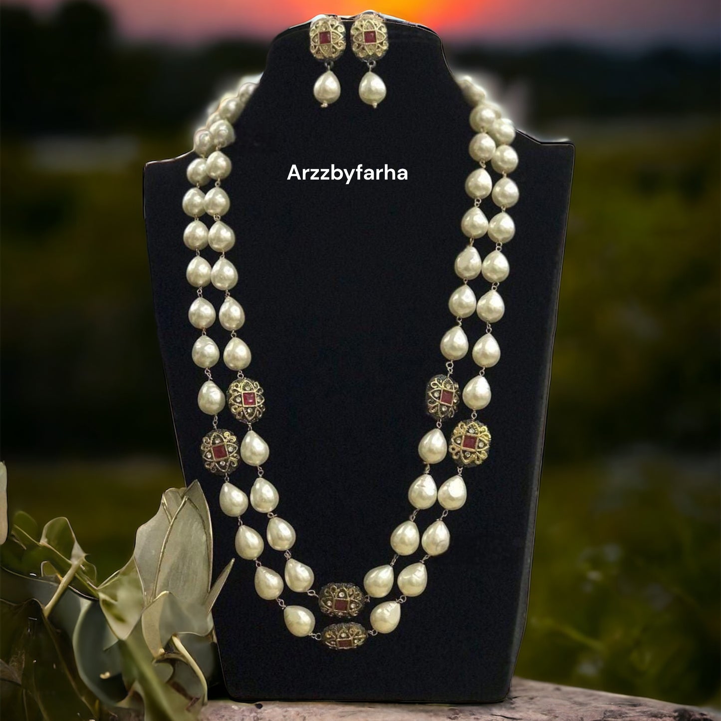 Premium Quality Pearl Double Layered Mala Necklace