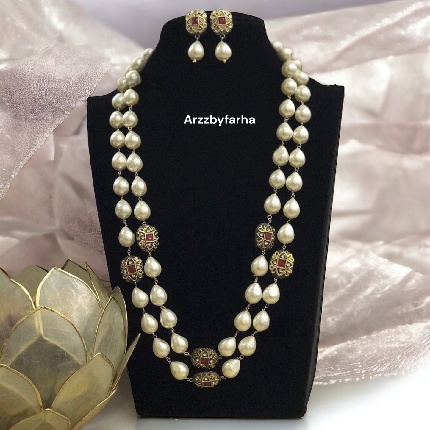 Premium Quality Pearl Double Layered Mala Necklace