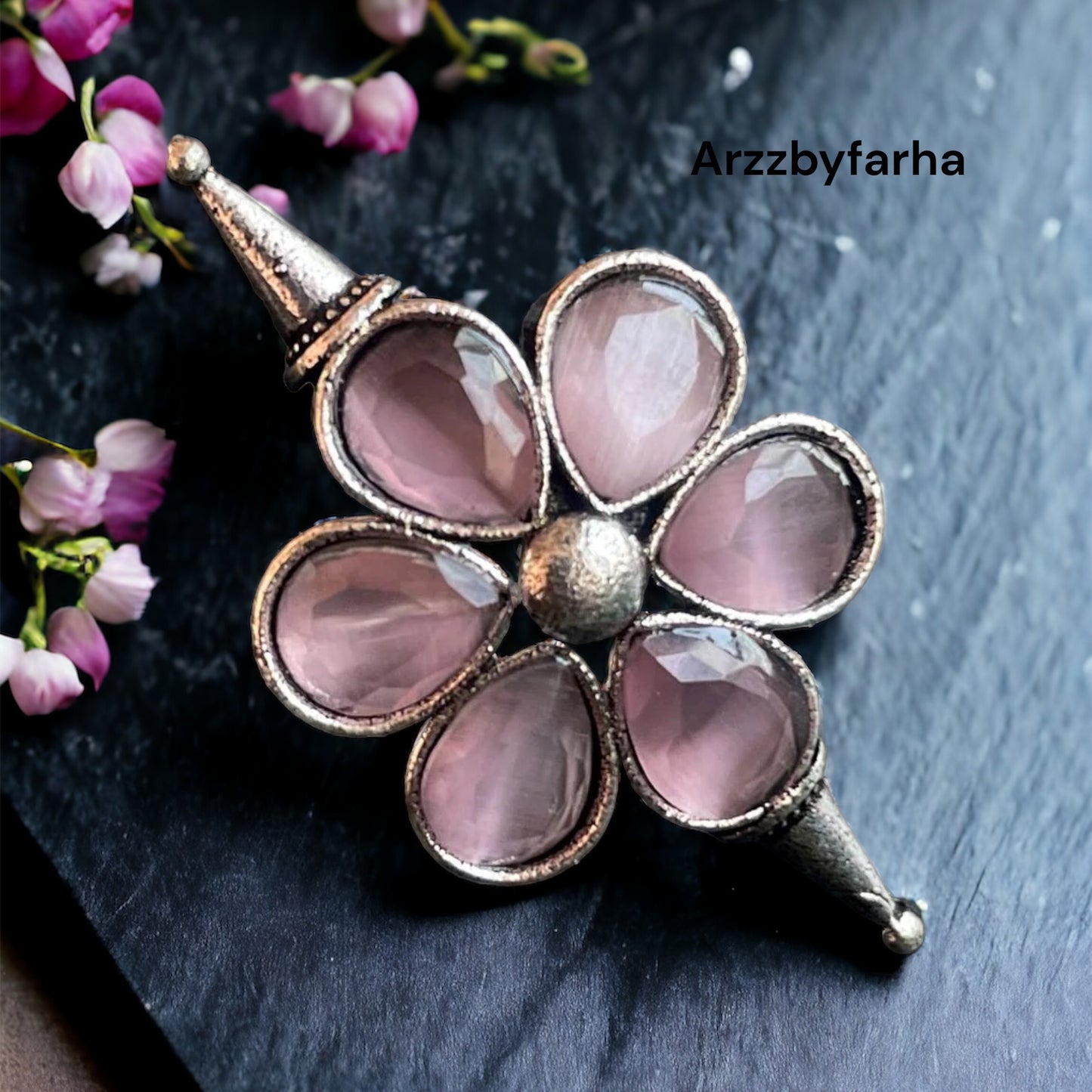 Pink Flower Finger Ring