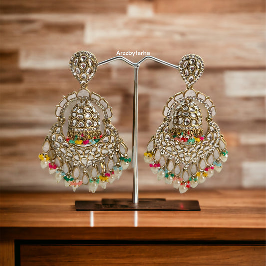 Multicolor Celebrity Style Chandbali Earrings