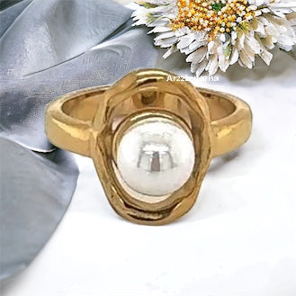 18k Gold Plated Pearl Finger Ring