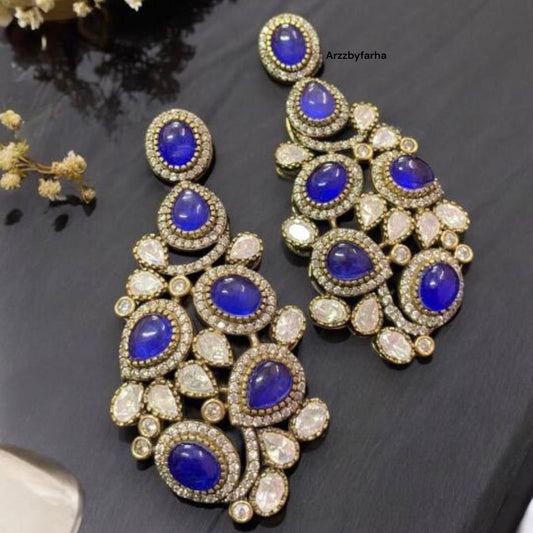 Celeb Inspired Statement Blue Earrings