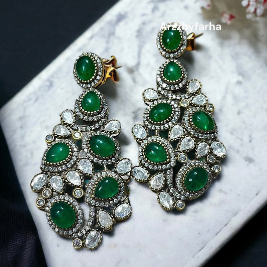 Celeb Inspired Statement Green Earrings