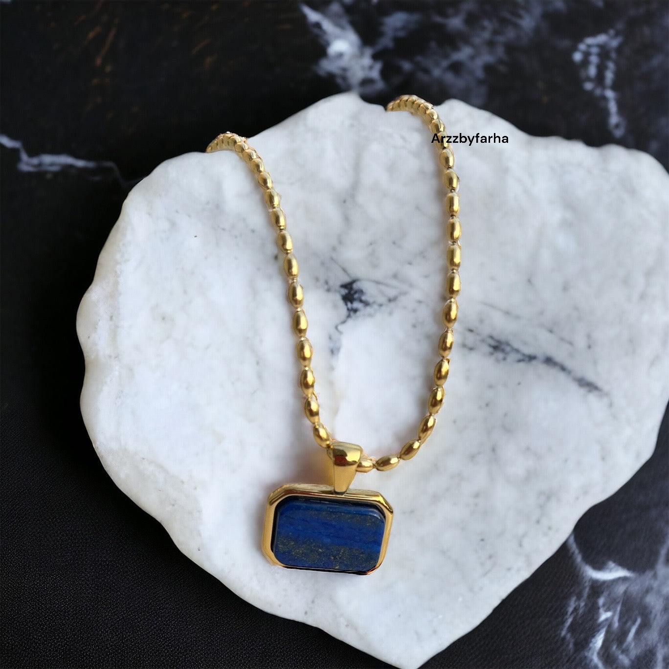 Blue Stone Gold Necklace