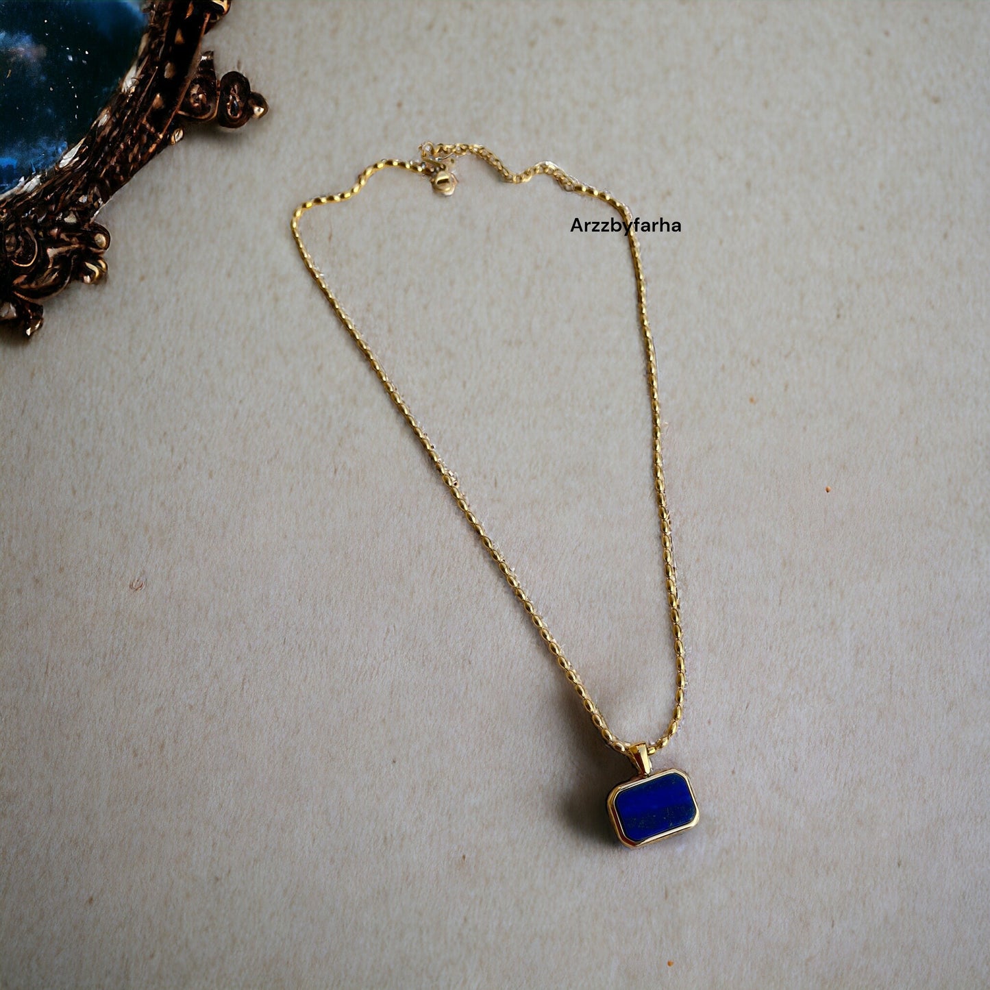 Blue Stone Gold Necklace