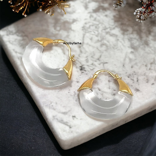 Luxe Resin Clear Hoop Earrings