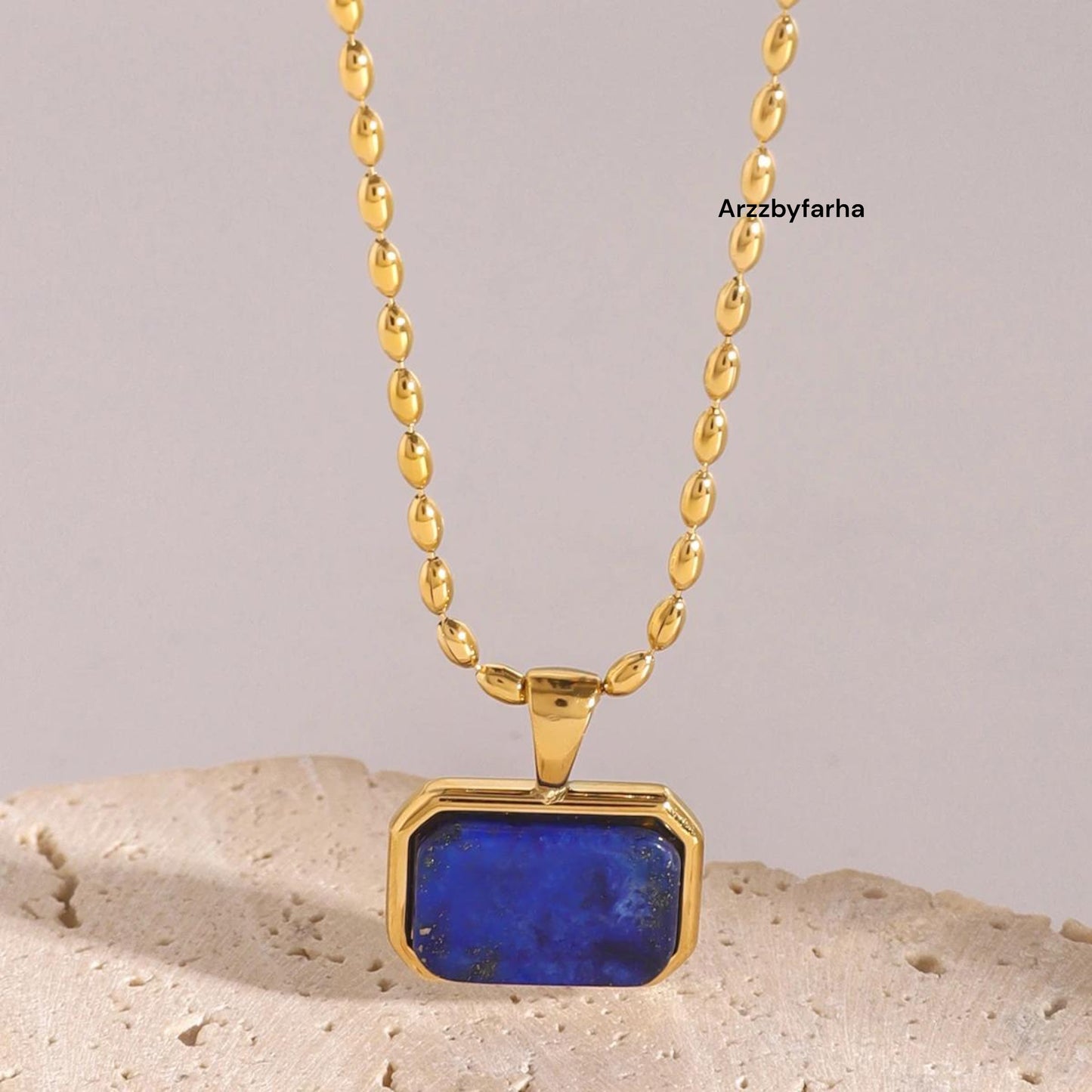 Blue Stone Gold Necklace