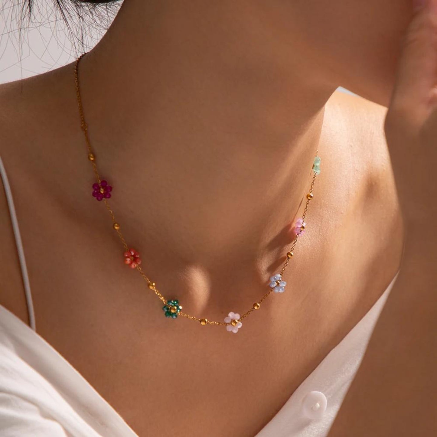 Multicolor Flower Necklace