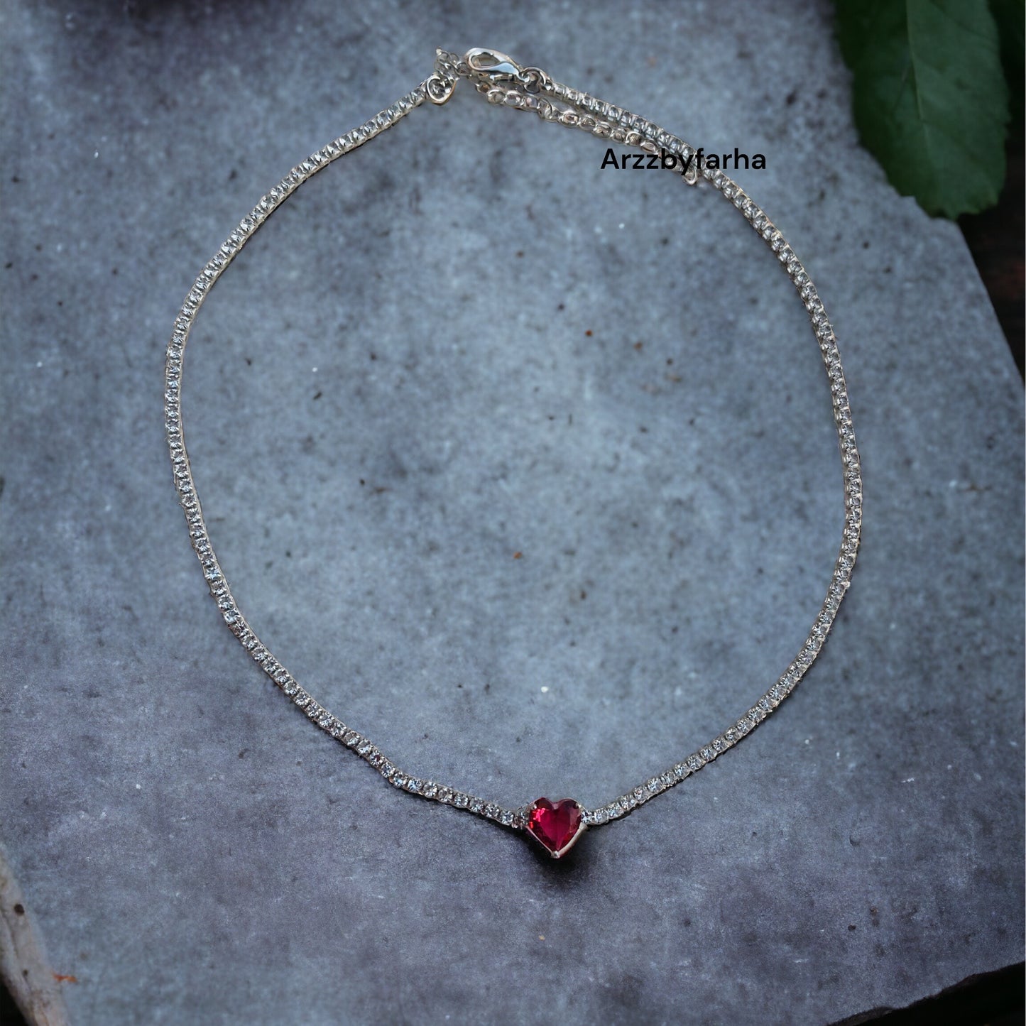 Red Heart AD Chain Necklace