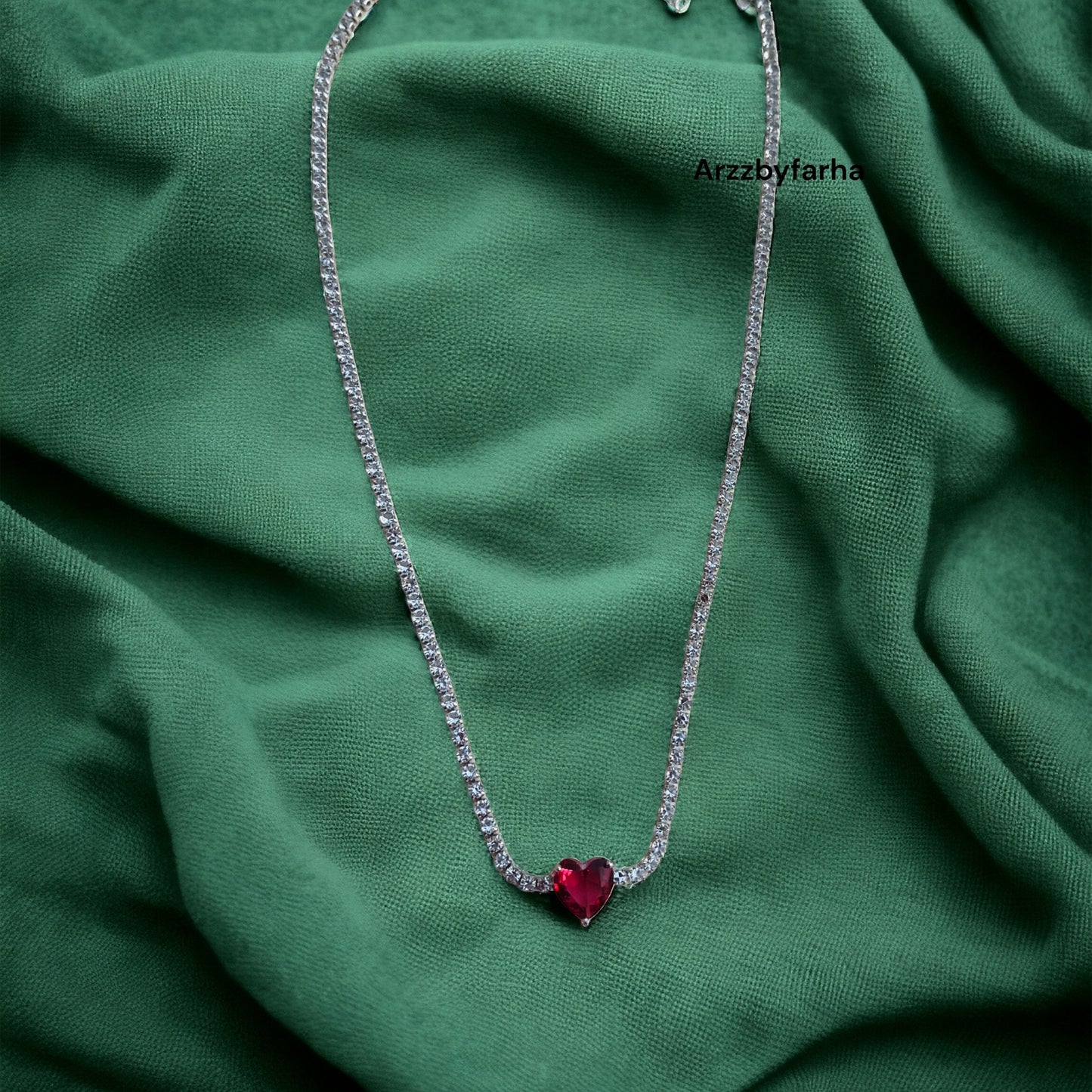 Red Heart AD Chain Necklace