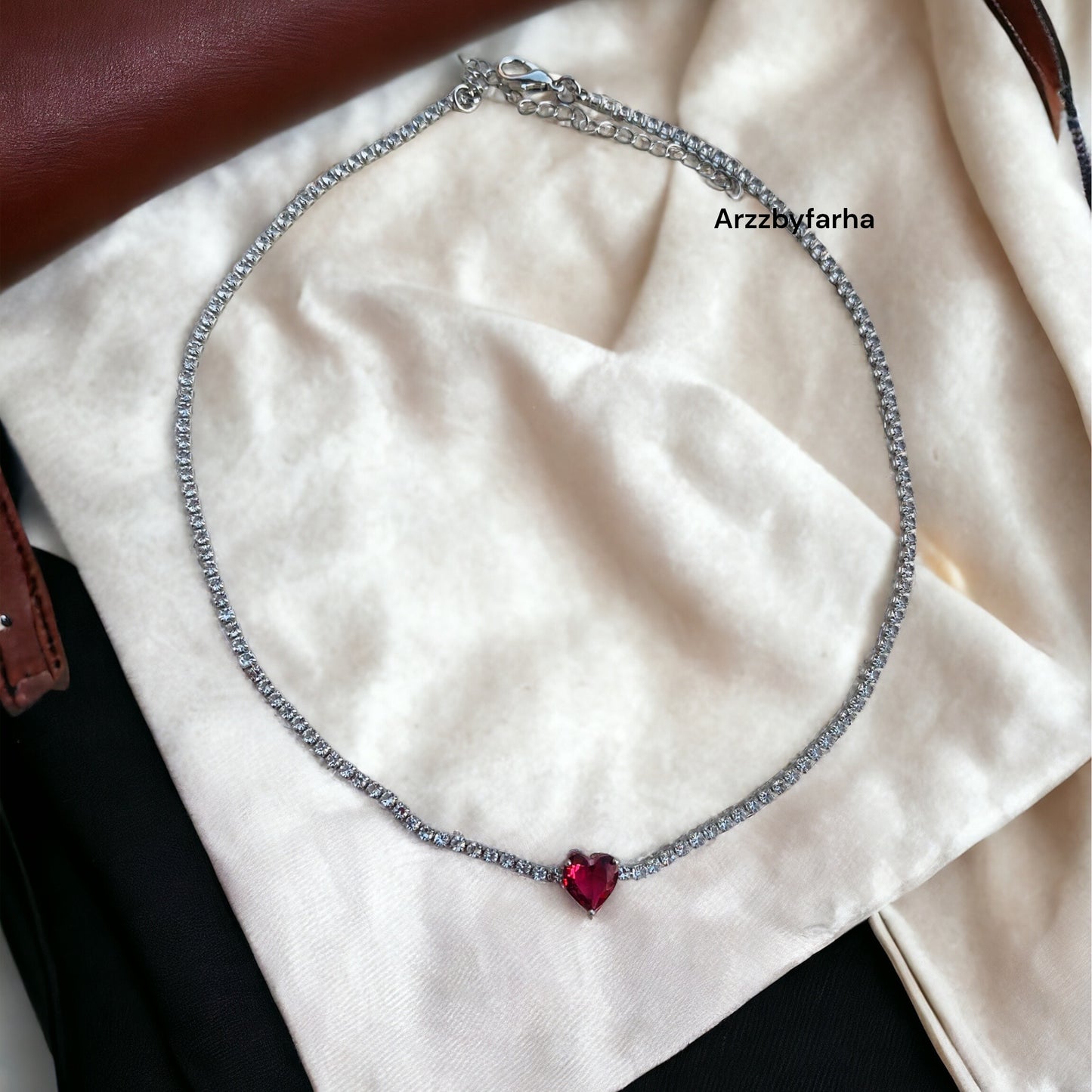 Red Heart AD Chain Necklace