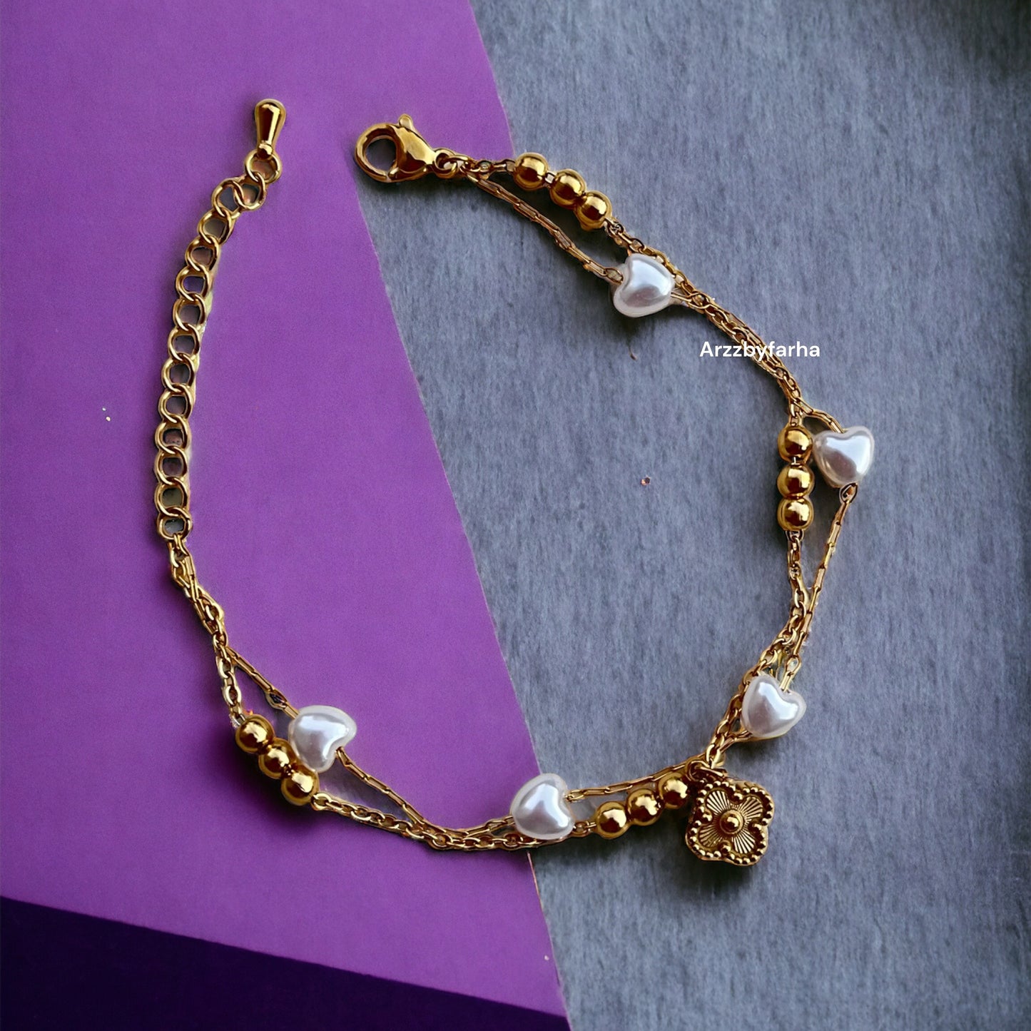 Van Cleef White Heart Bracelet