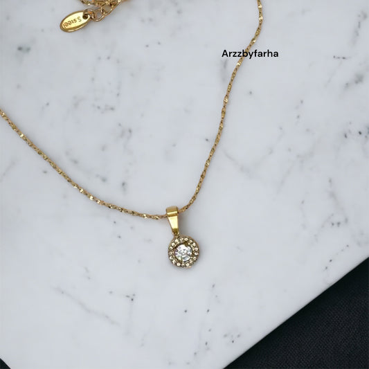 Dainty Diamond Pendant Necklace