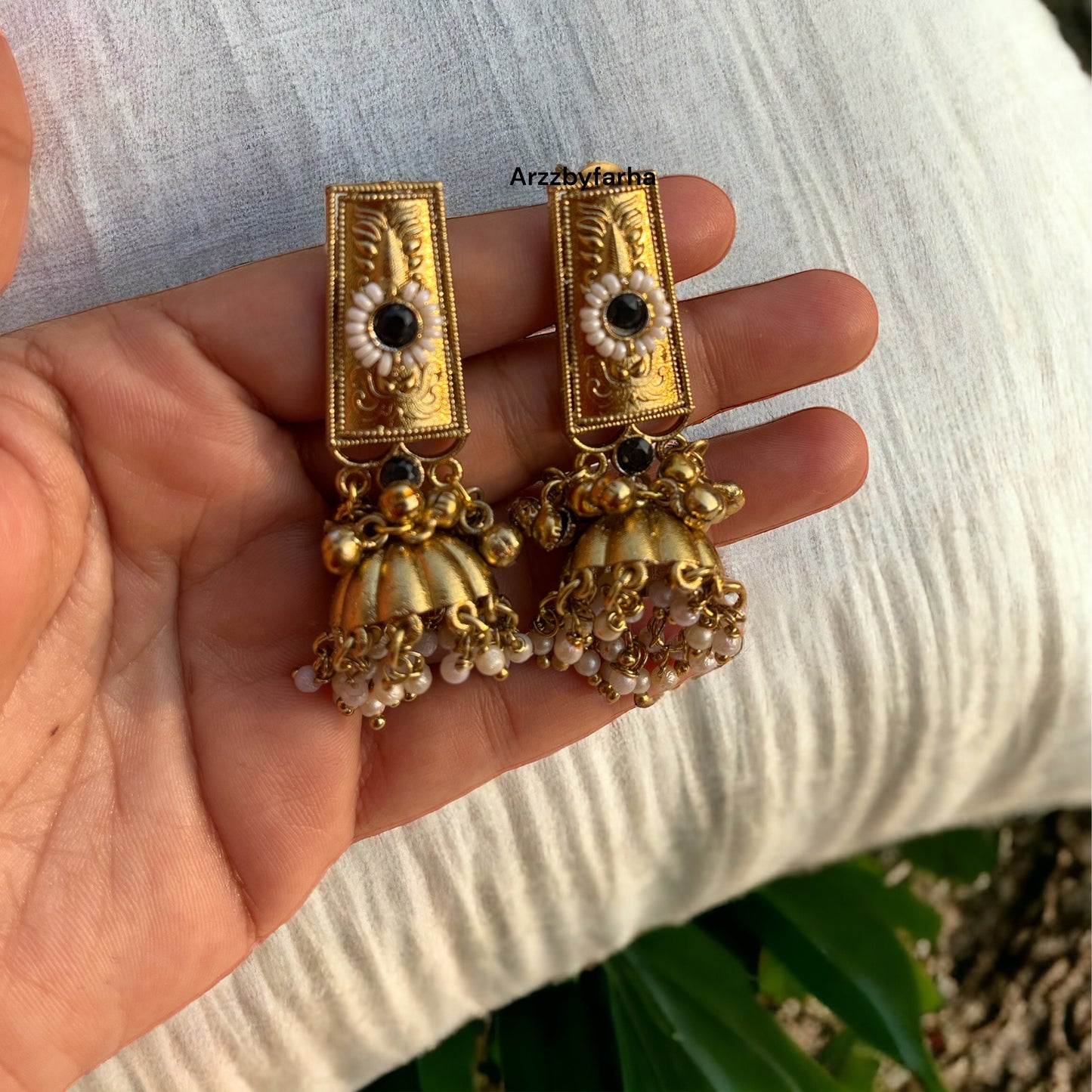 Gold Polish Pinteresty Jhumka Earrings