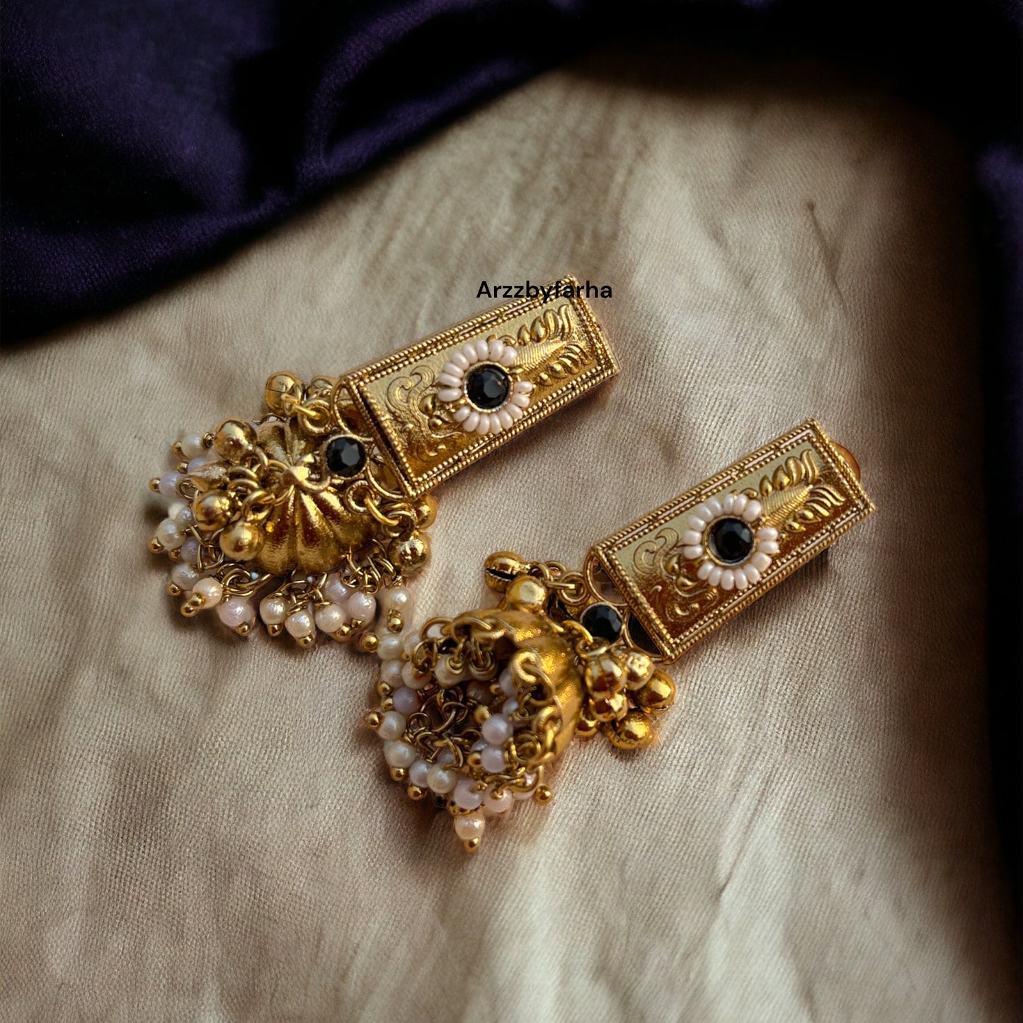 Gold Polish Pinteresty Jhumka Earrings