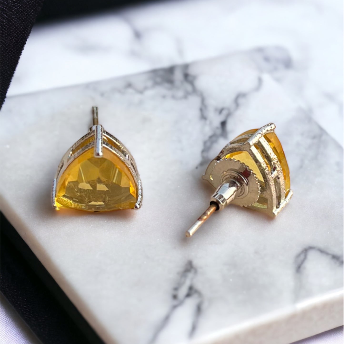 AD Yellow Stone Studs Earring