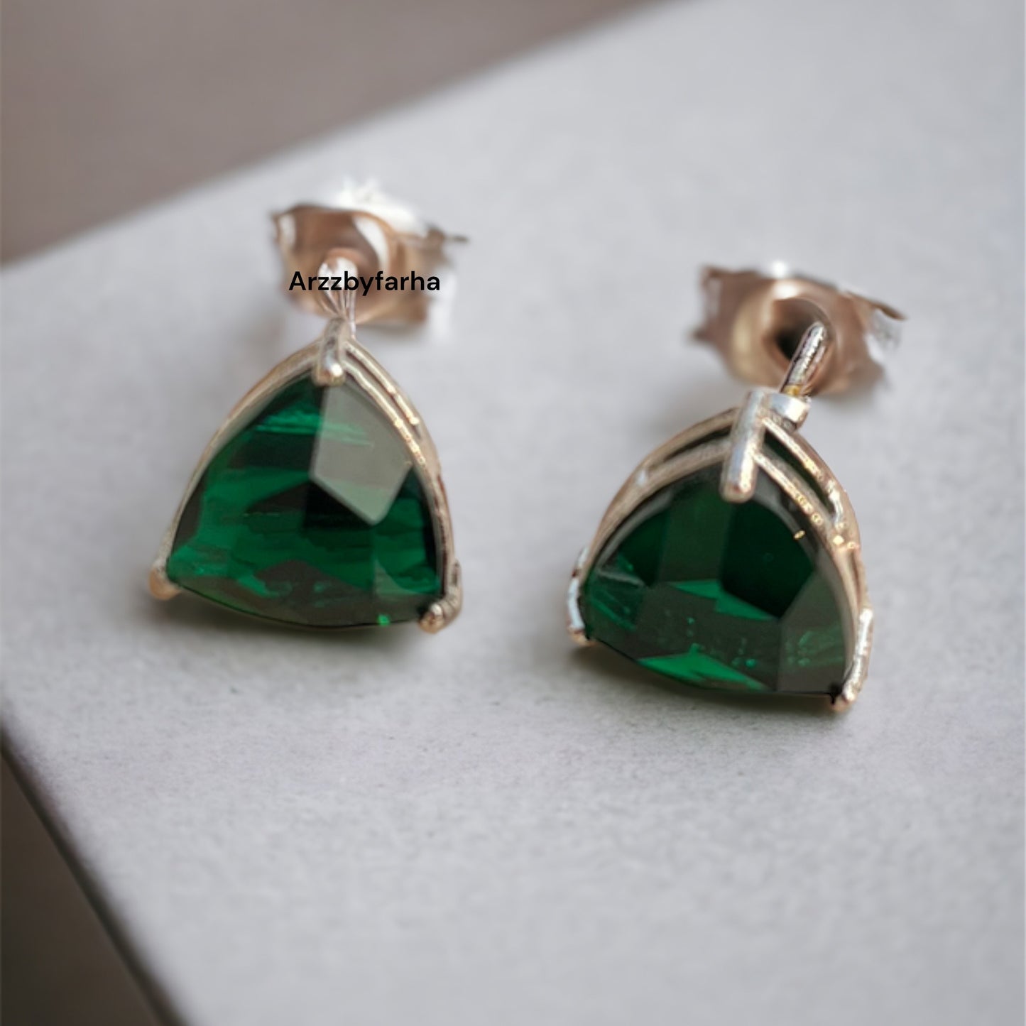 AD Green Stone Studs Earring