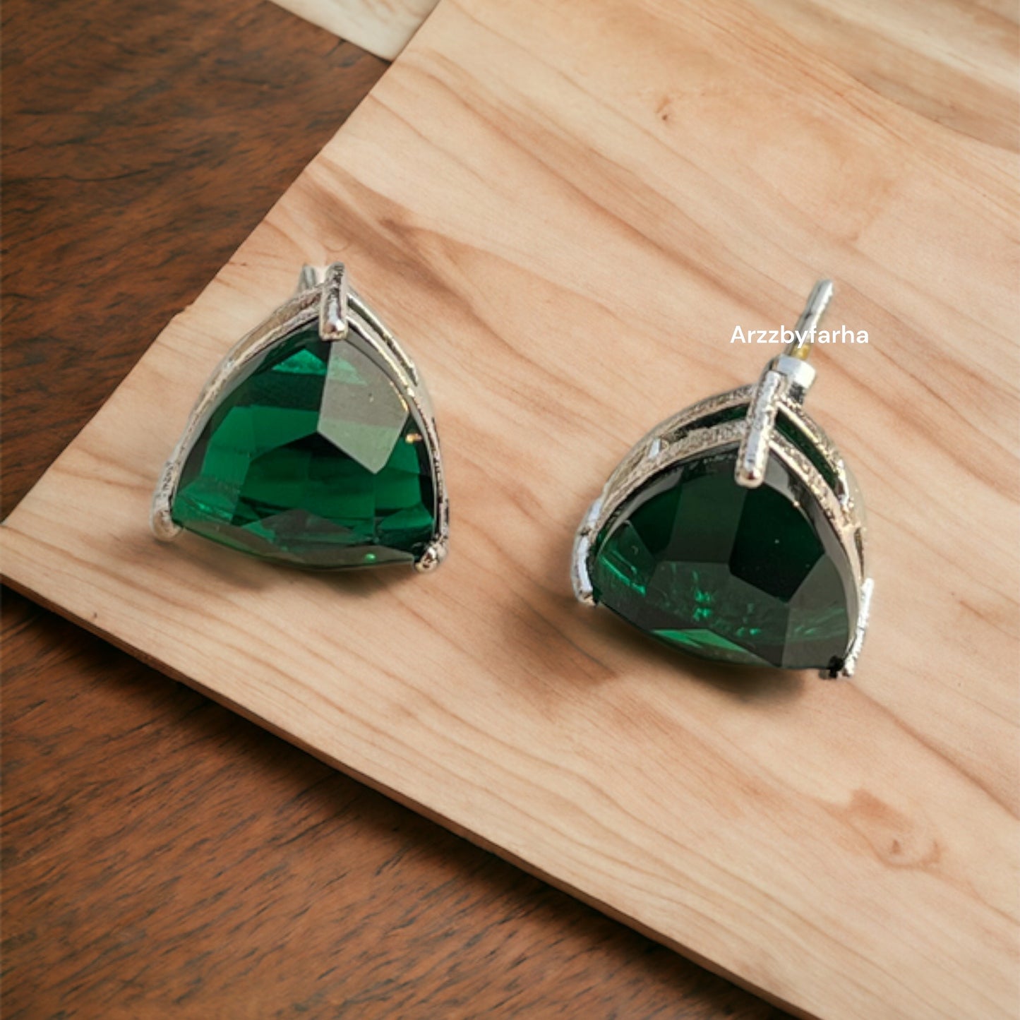 AD Green Stone Studs Earring