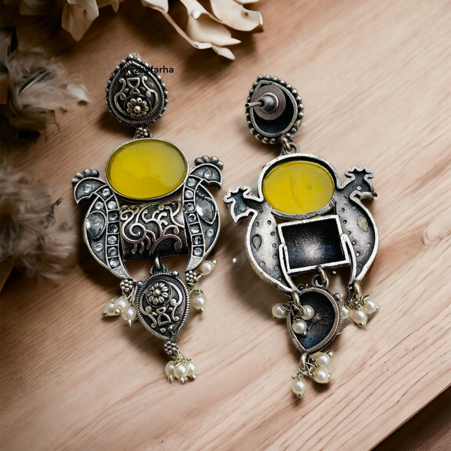 Yellow Stone AD Studded Earrings