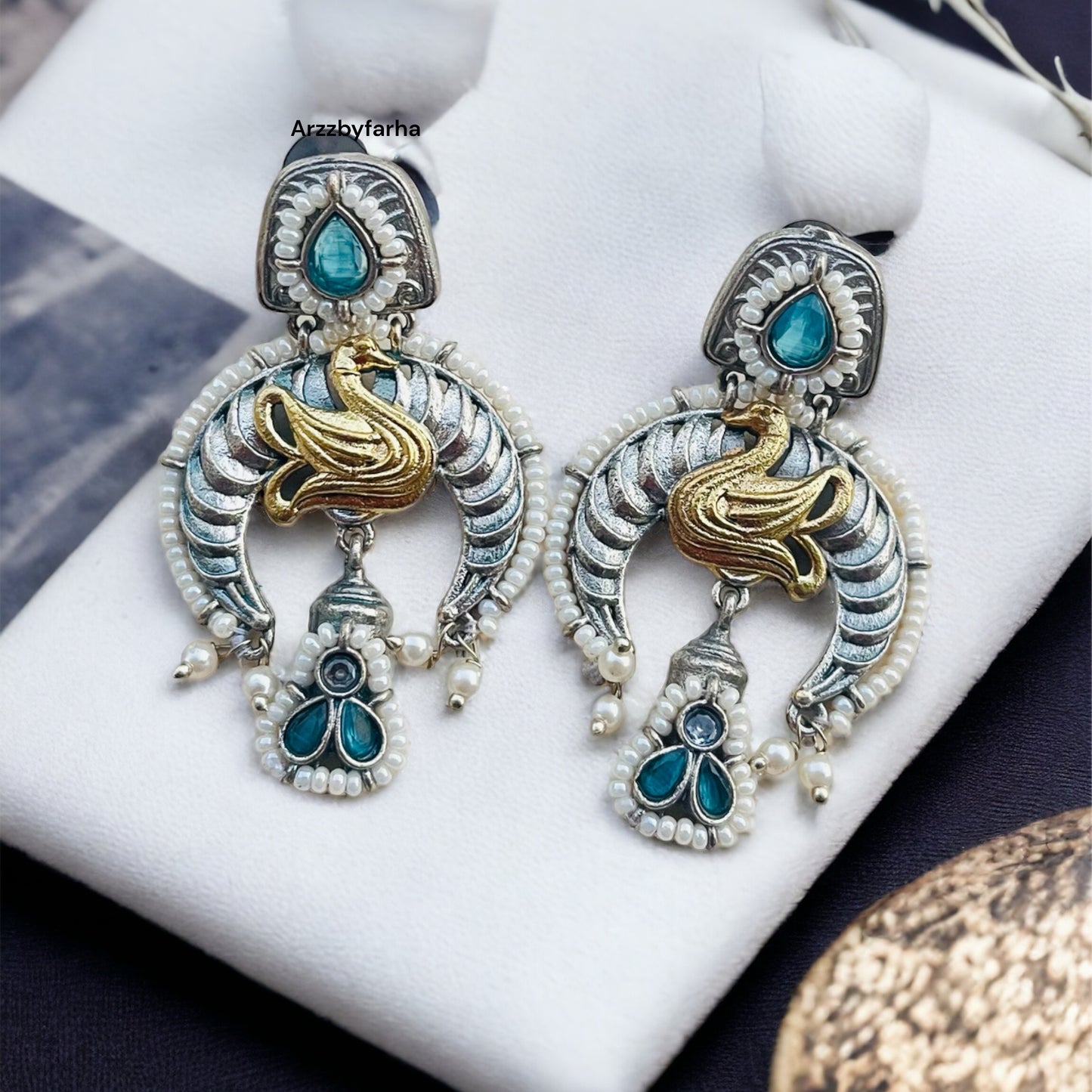 Dual Tone Chandbali Earring