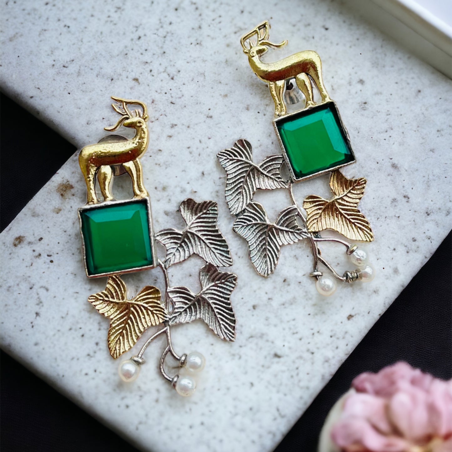 Dual Tone Deer Earring