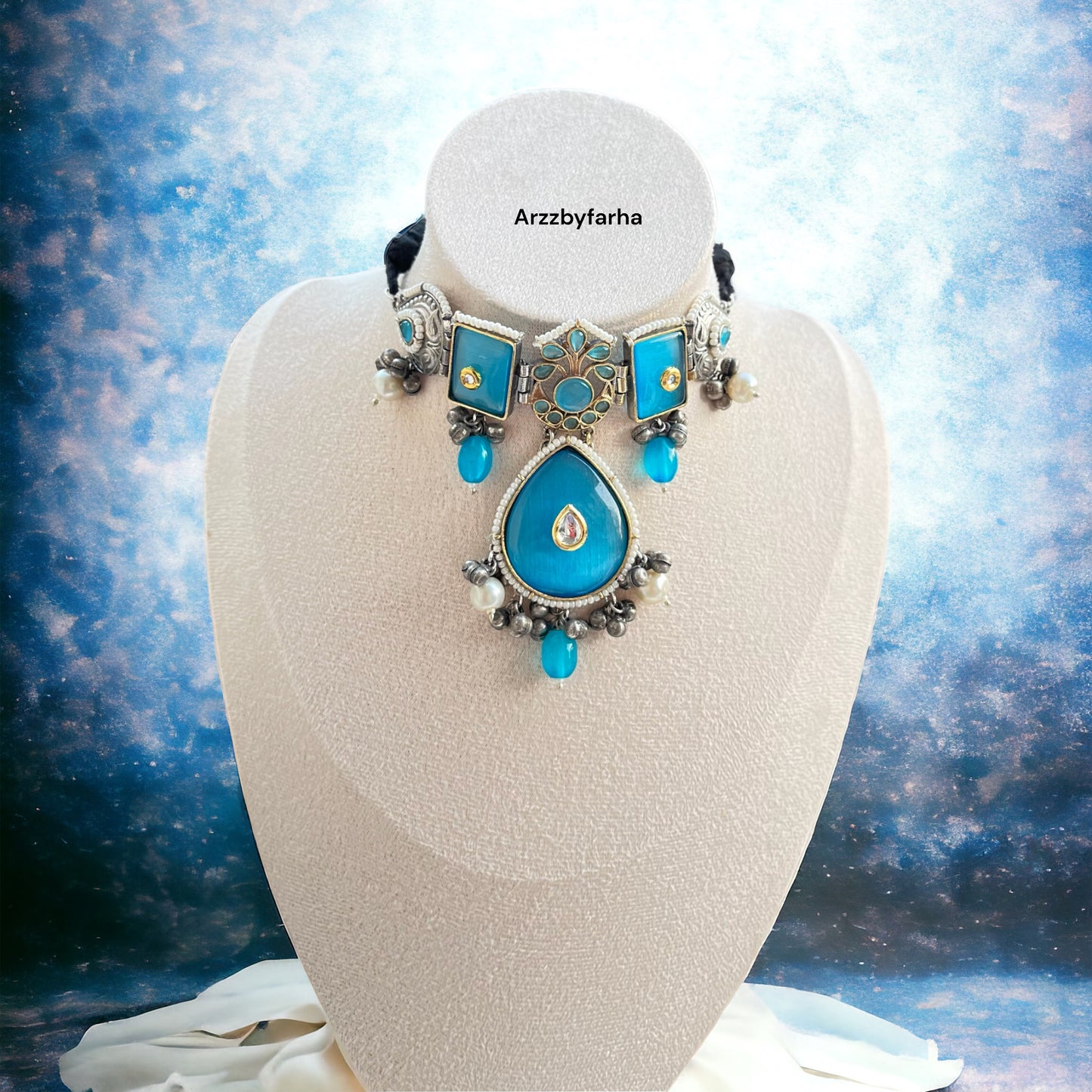 Blue Drop Necklace Set