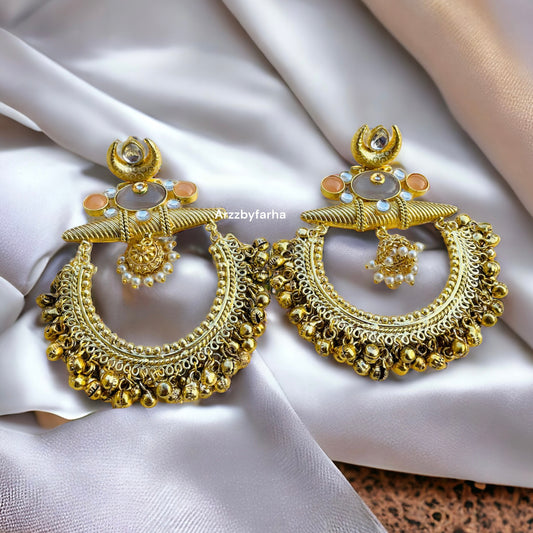 Statement Mint Chandbali Earrings