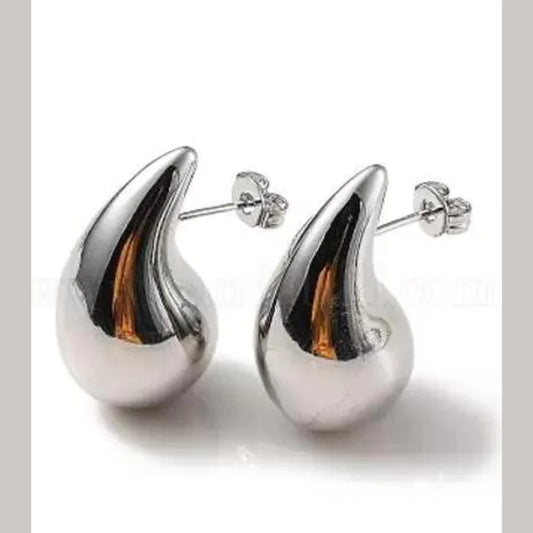 Teardrop Silver Studs