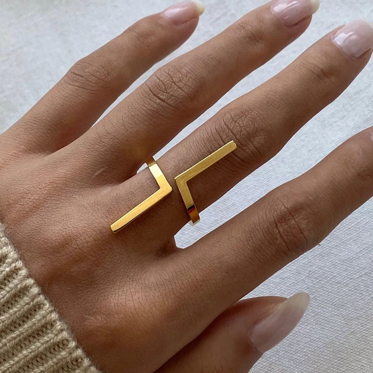 18k Gold Plated Statement Finger Ring