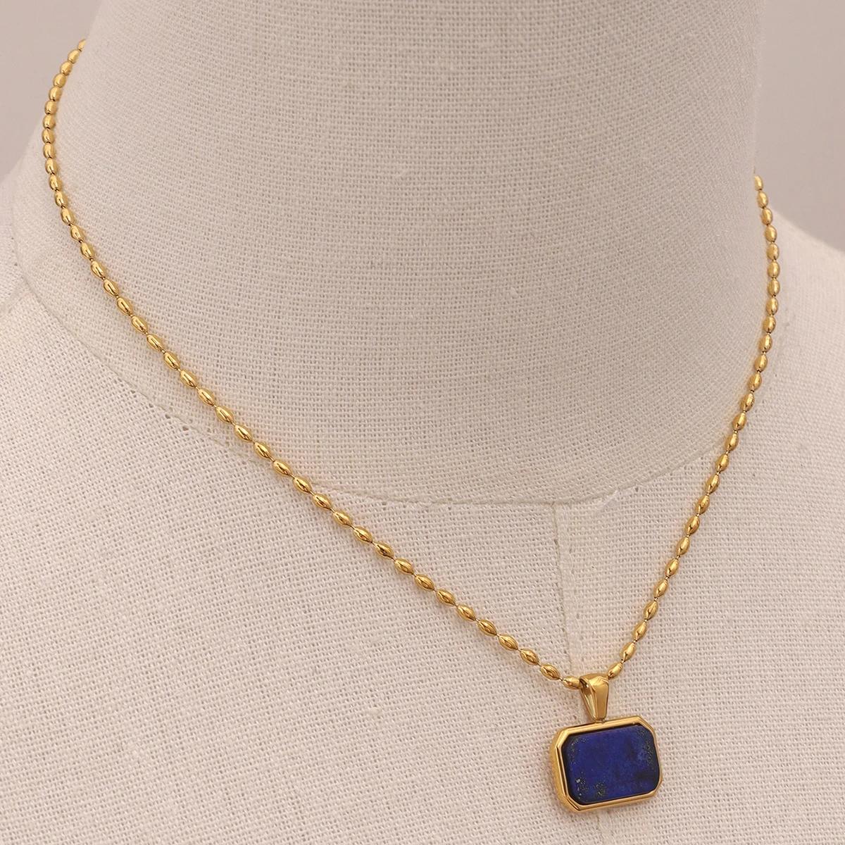 Blue Stone Gold Necklace